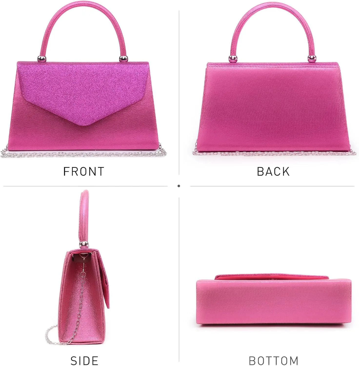 Dasein Women's Evening Bag Party Clutches Wedding Purses Cocktail Prom Handbags with Frosted Glittering