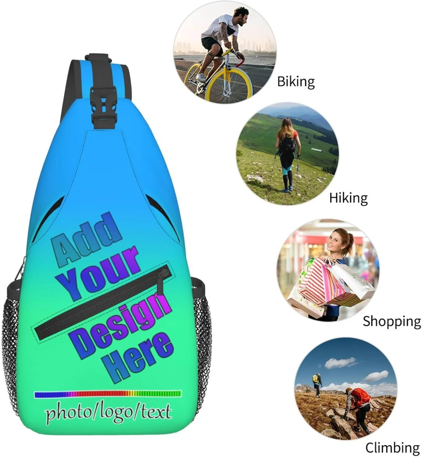Daypack Personalized Sling Bag Crossbody Bags Customized Chest Bag Backpack Add Your Own Logo Photo Name Sports Outdoor
