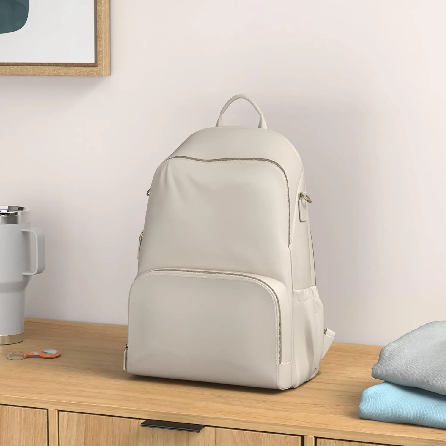 Diaper backpack for mom,Pañaleras para bebe, Baby changing bag, Large capacity waterproof with stroller strap, Multifunction travel Backpack, Beige