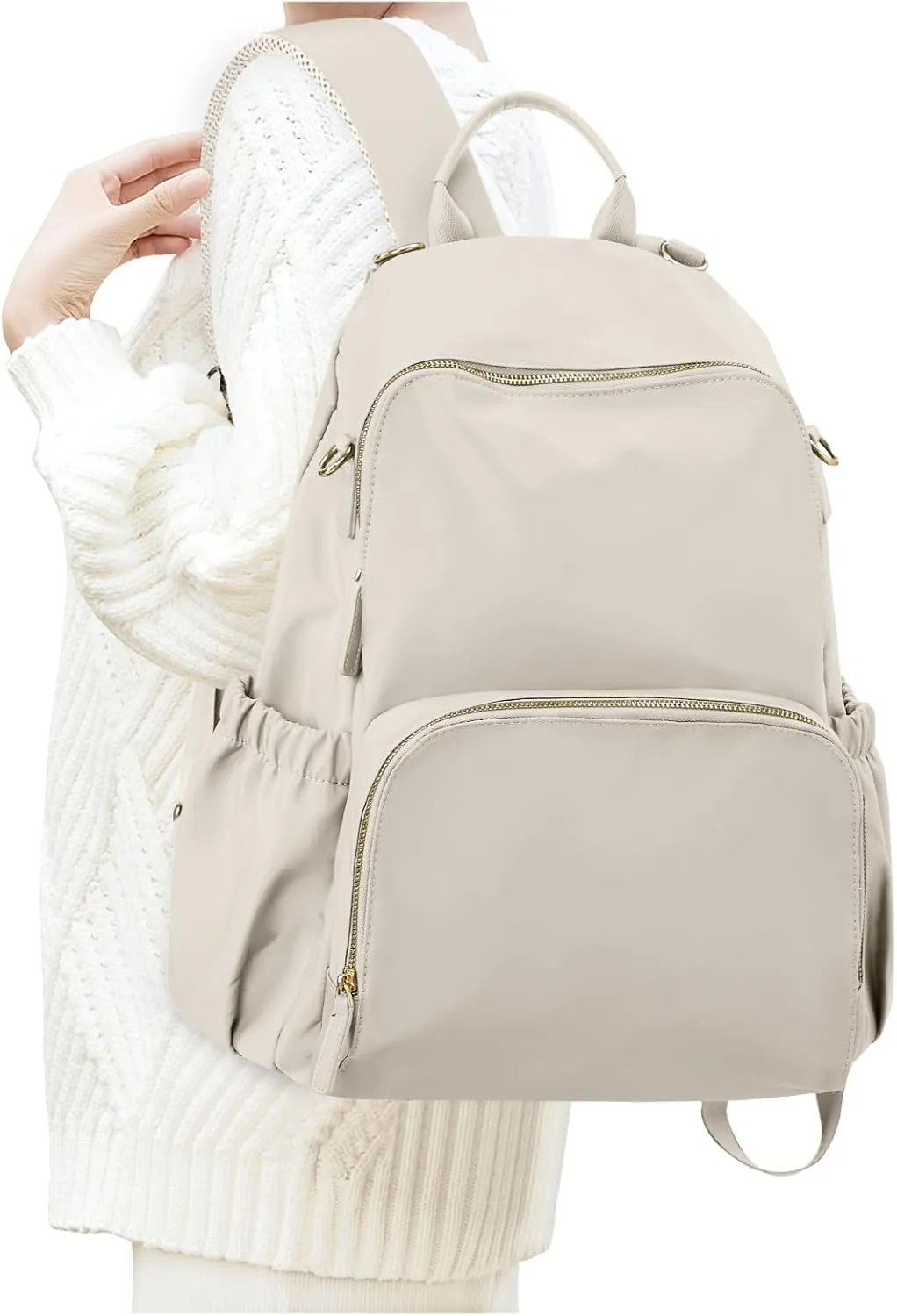 Diaper backpack for mom,Pañaleras para bebe, Baby changing bag, Large capacity waterproof with stroller strap, Multifunction travel Backpack, Beige