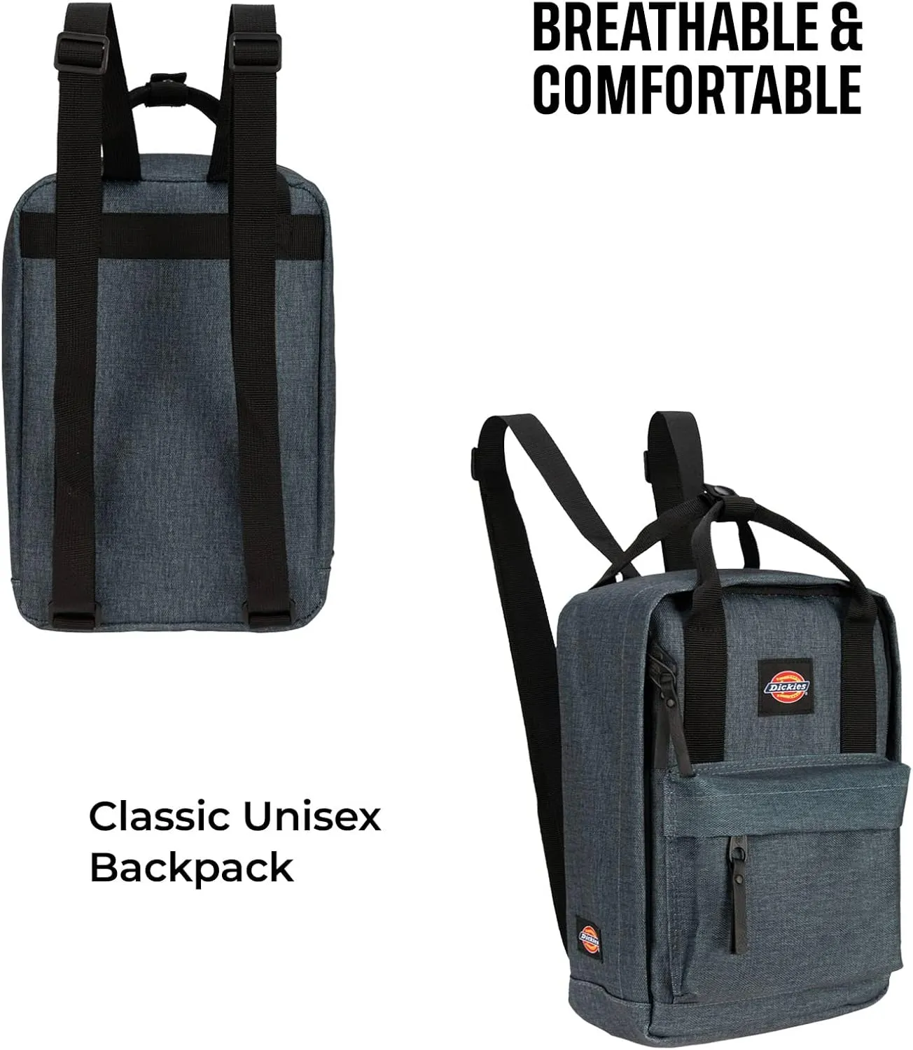 Dickies Brooklyn Mini Backpack, Small Backpack Purse for Men and Women, Travel Shoulder Book Bag (Grey Heather)