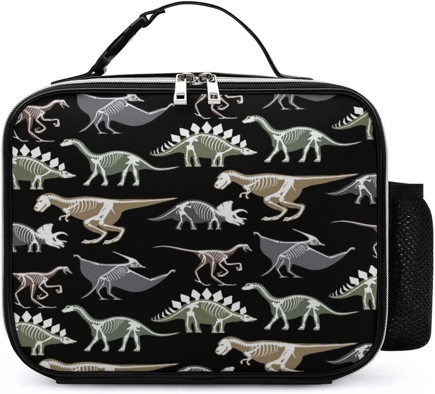 Dinosaurs Bone Fossil Print Lunch Bag Insulated Cooler Tote Bag Leakproof Bento Box for Travel Picnic Office