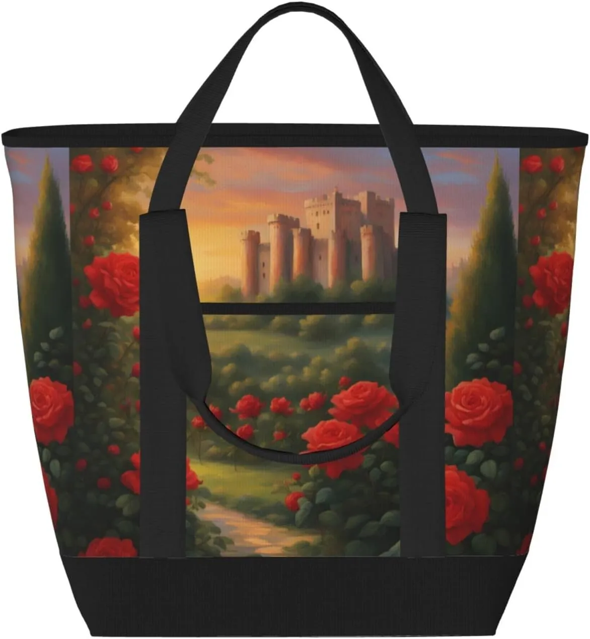 Distant Castle Large Capacity Insulated Shoulder Bag For Picnic Camping Travel Shopping Food Transportation