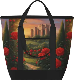 Distant Castle Large Capacity Insulated Shoulder Bag For Picnic Camping Travel Shopping Food Transportation