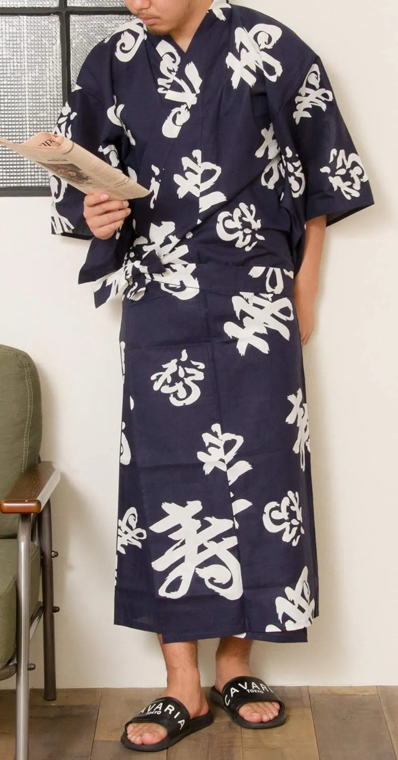 Dita Tokyoin Traditional Made In Japan Cotton Yukata Robe (Japanese Pajama Kimono) Easy Wearing set2