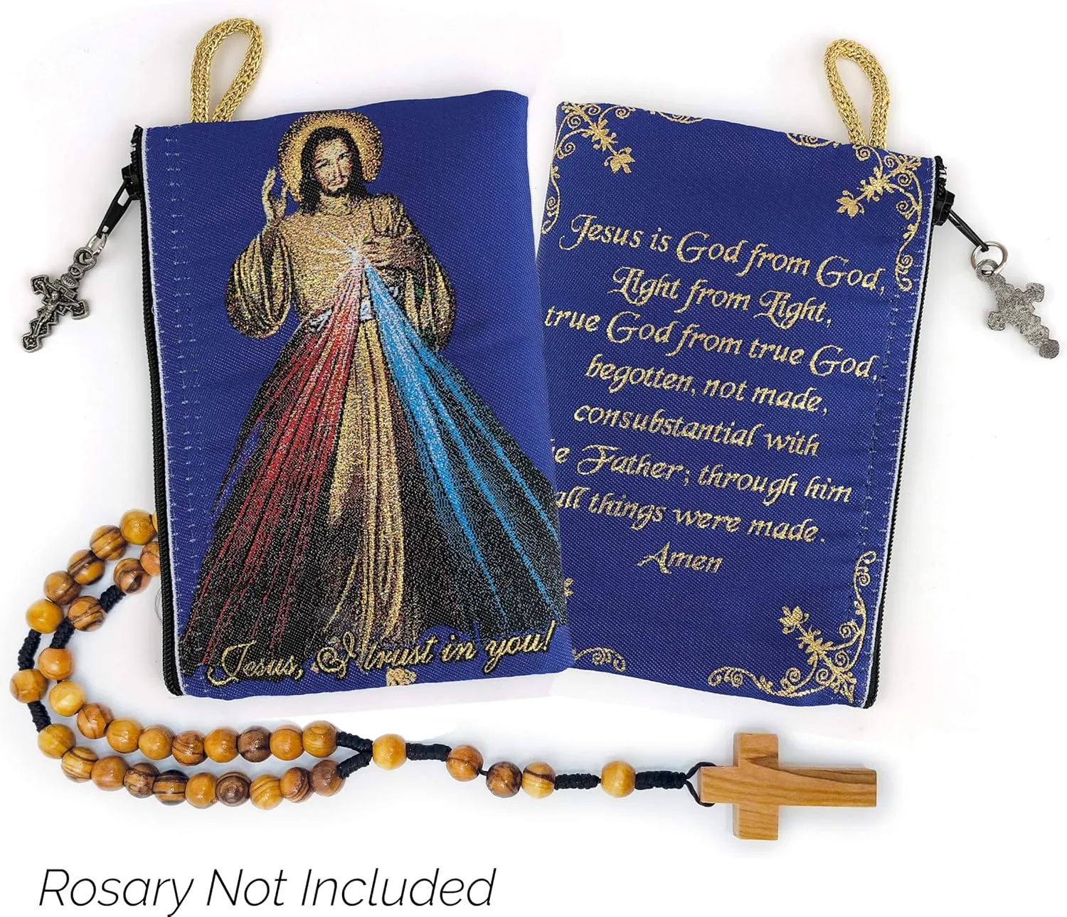 Divine Mercy of Jesus & Jesus is God, Bulk Catholic Icon Coin Purses, Small Fabric Zipper Pouch, Women's Travel Wallet for Phone, Cards, & Change, Clutch Purse for Rosaries & Religious Trinkets