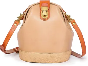 Doctor Bucket Crossbody Handbag | Luxurious and Versatile Bag for Women | Genuine Cowhide Leather