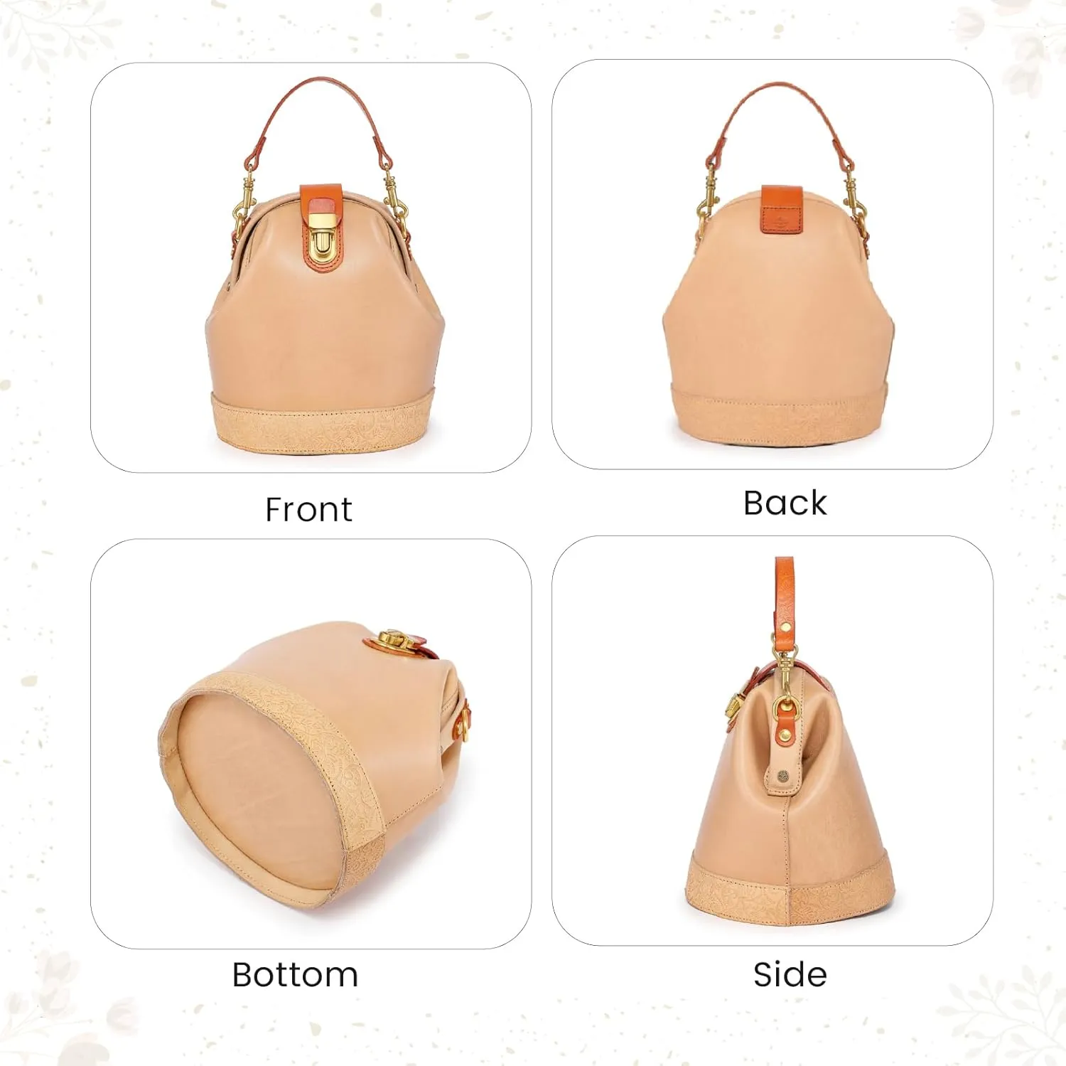 Doctor Bucket Crossbody Handbag | Luxurious and Versatile Bag for Women | Genuine Cowhide Leather