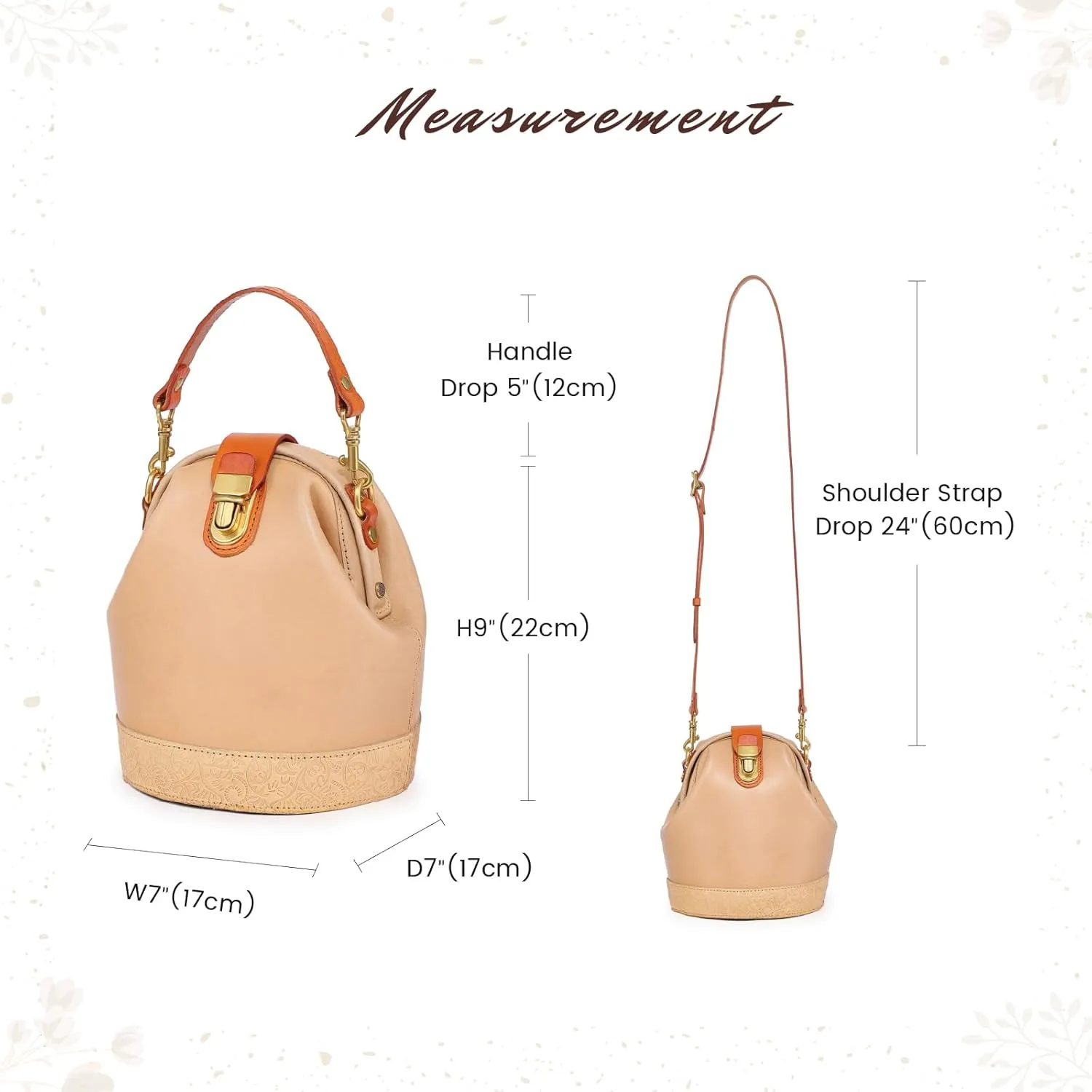 Doctor Bucket Crossbody Handbag | Luxurious and Versatile Bag for Women | Genuine Cowhide Leather
