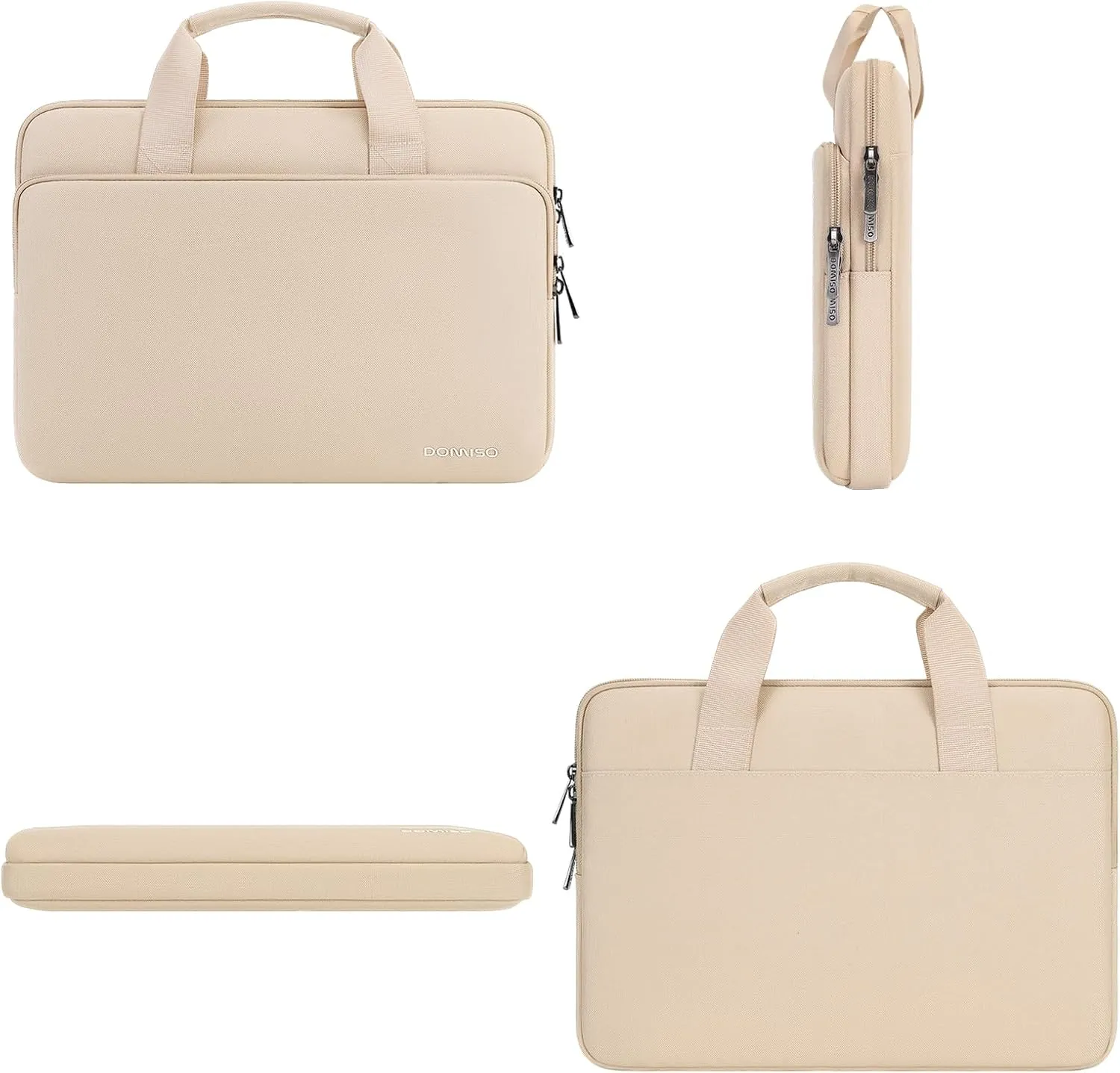 DOMISO 15.6 inch Laptop Sleeve Bag Water-Resistant Carrying Case with Handle for Yoga 720 IdeaPad S510 320 ThinkPad T570 E575/Dell XPS 15/HP Envy Pavilion/15.6" Notebooks,Beige