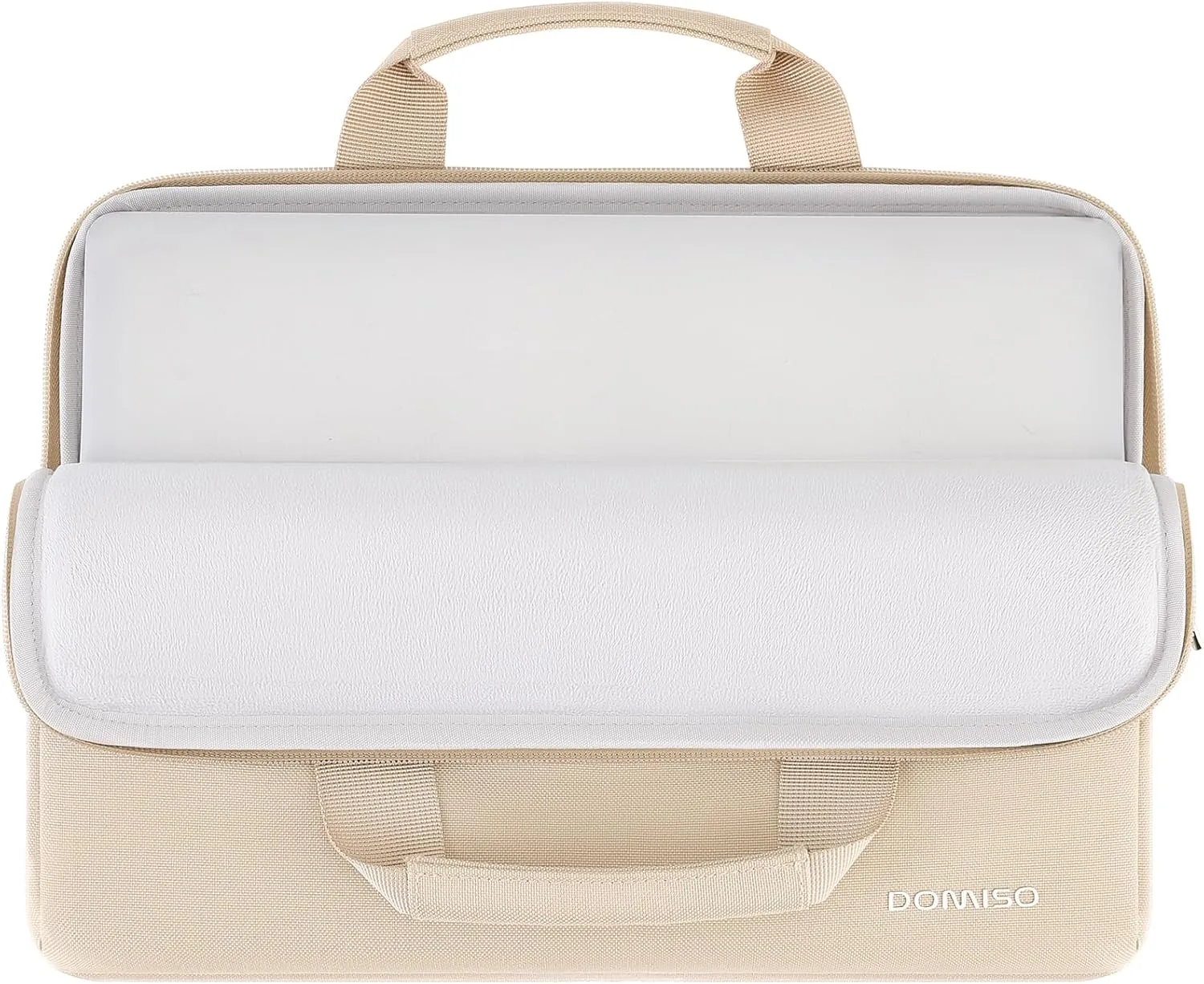 DOMISO 15.6 inch Laptop Sleeve Bag Water-Resistant Carrying Case with Handle for Yoga 720 IdeaPad S510 320 ThinkPad T570 E575/Dell XPS 15/HP Envy Pavilion/15.6" Notebooks,Beige
