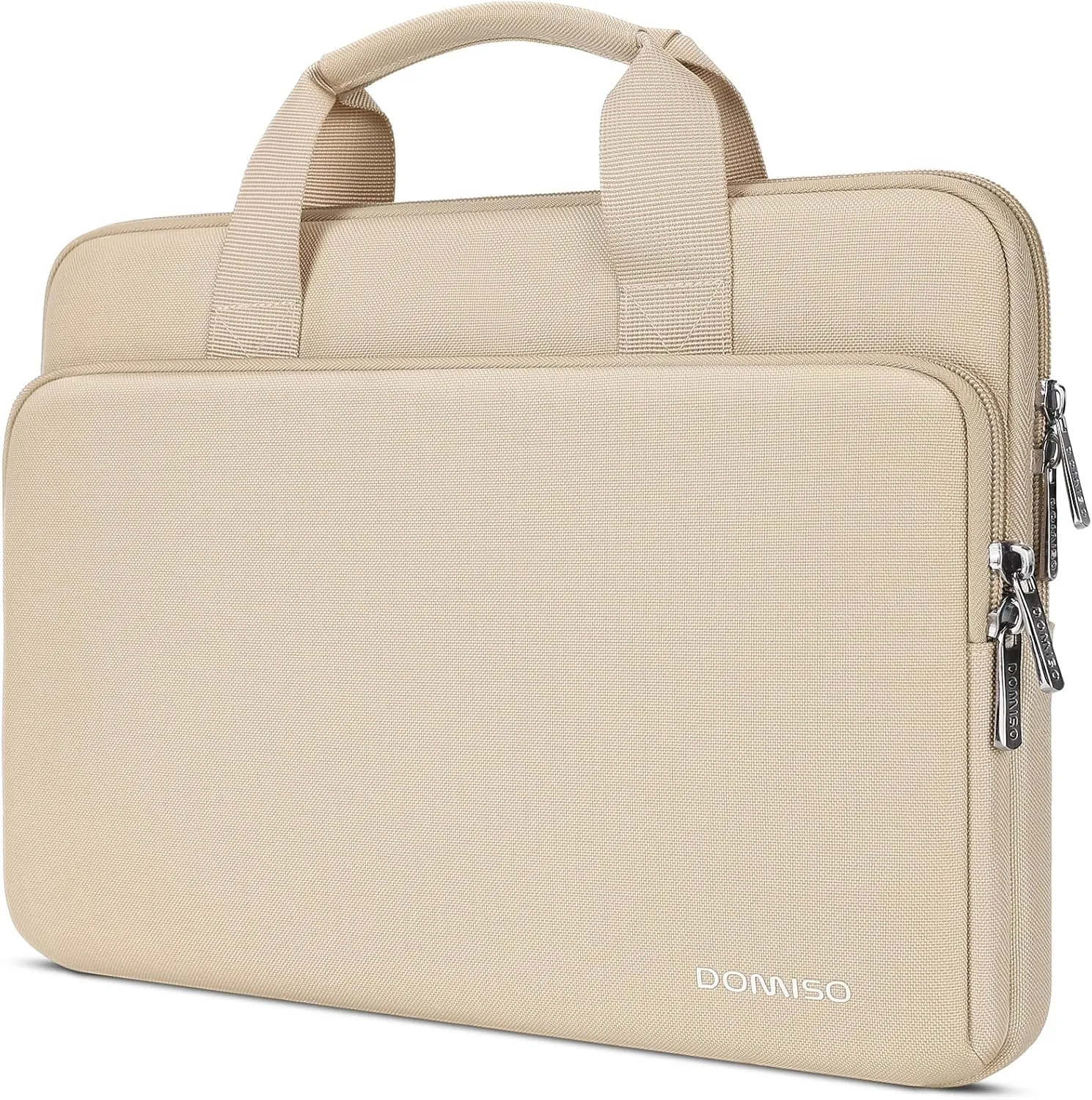DOMISO 15.6 inch Laptop Sleeve Bag Water-Resistant Carrying Case with Handle for Yoga 720 IdeaPad S510 320 ThinkPad T570 E575/Dell XPS 15/HP Envy Pavilion/15.6" Notebooks,Beige