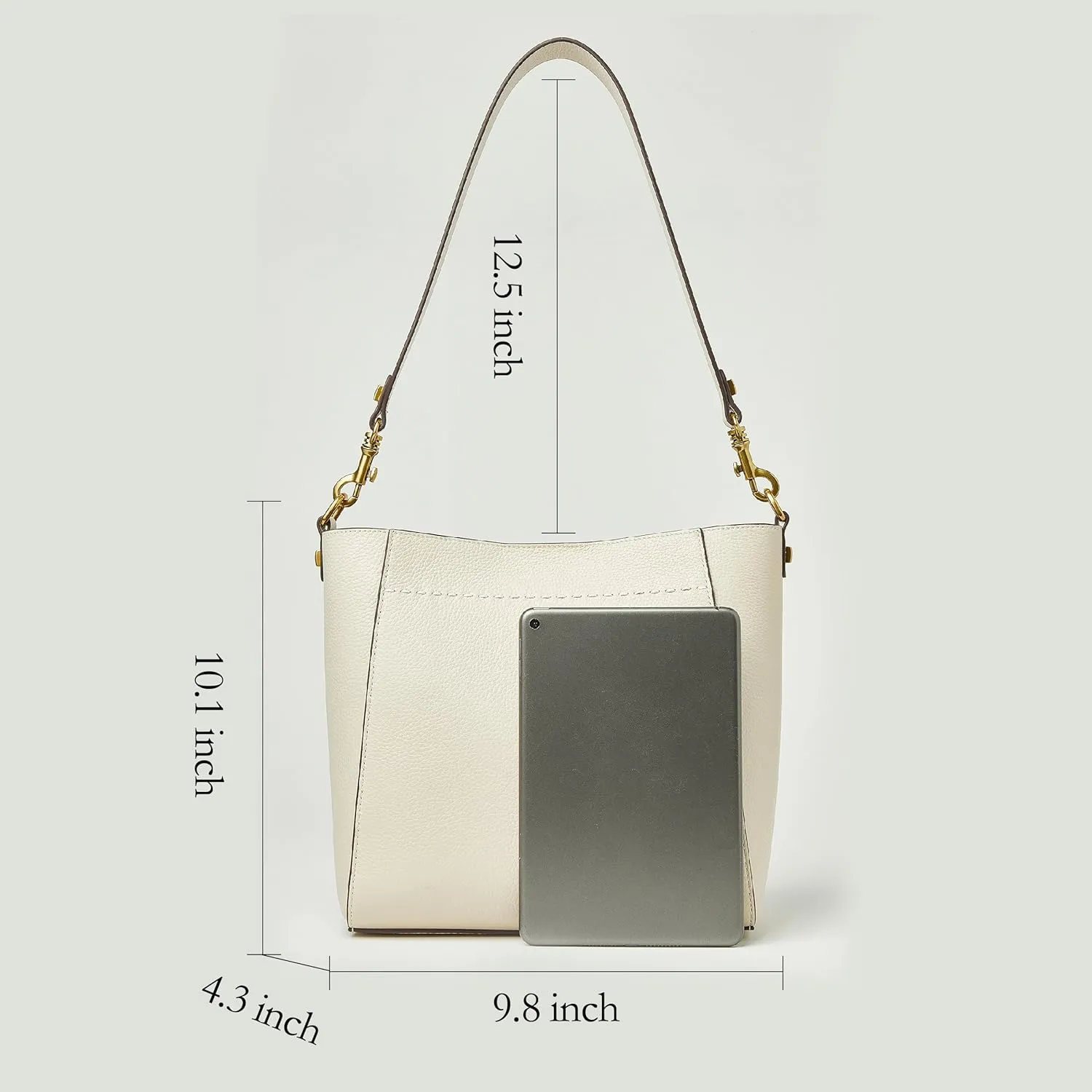 DORIS&JACKY Leather Bucket Tote Bags for Women Designer Shoulder Hobo Purse and Handbags with Detachable Wide Strap