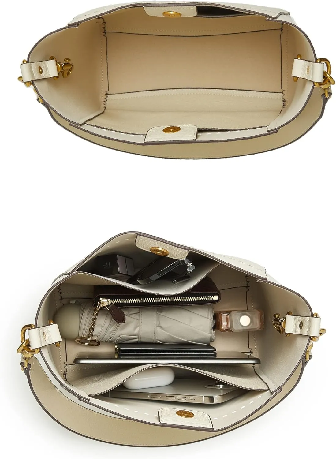 DORIS&JACKY Leather Bucket Tote Bags for Women Designer Shoulder Hobo Purse and Handbags with Detachable Wide Strap