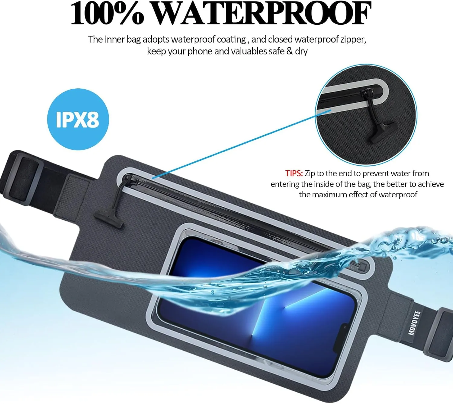 Dry Bags Waterproof Fanny Pack for Men Crossbody Women Kids Cell Phone Waist Pouch,Small Everywhere Clear Running Belt Bag for Beach Travel Water Sports Swimming Kayaking Boat Hiking Exercise