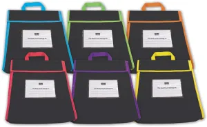 EAI Education Book Pouches 15" x 12": Black - Set of 6