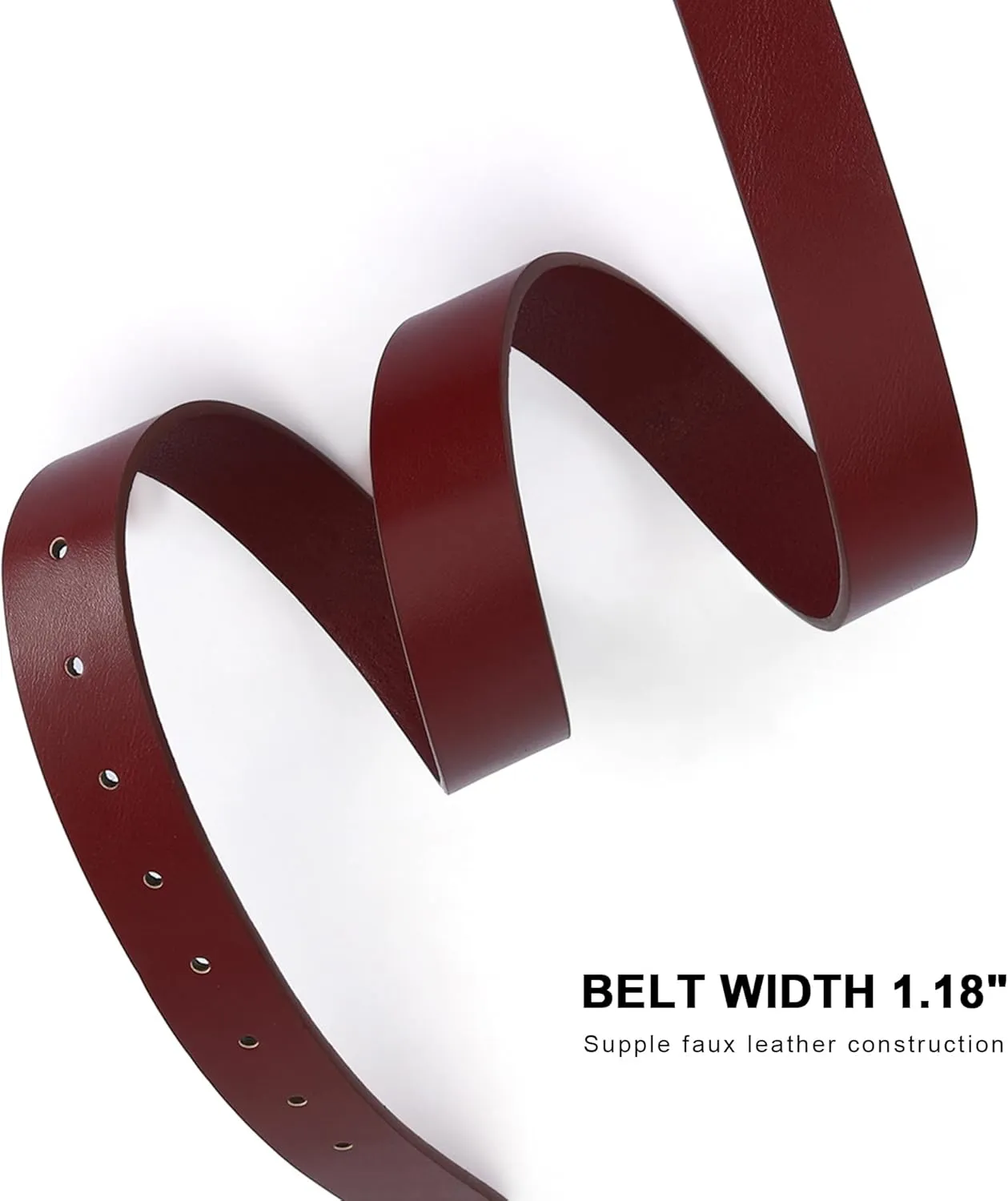 Earnda Leather Belts for Women Casual Fashion Waist Belt with Liquid Shapes Gold Buckle for Jeans Pants Dresses