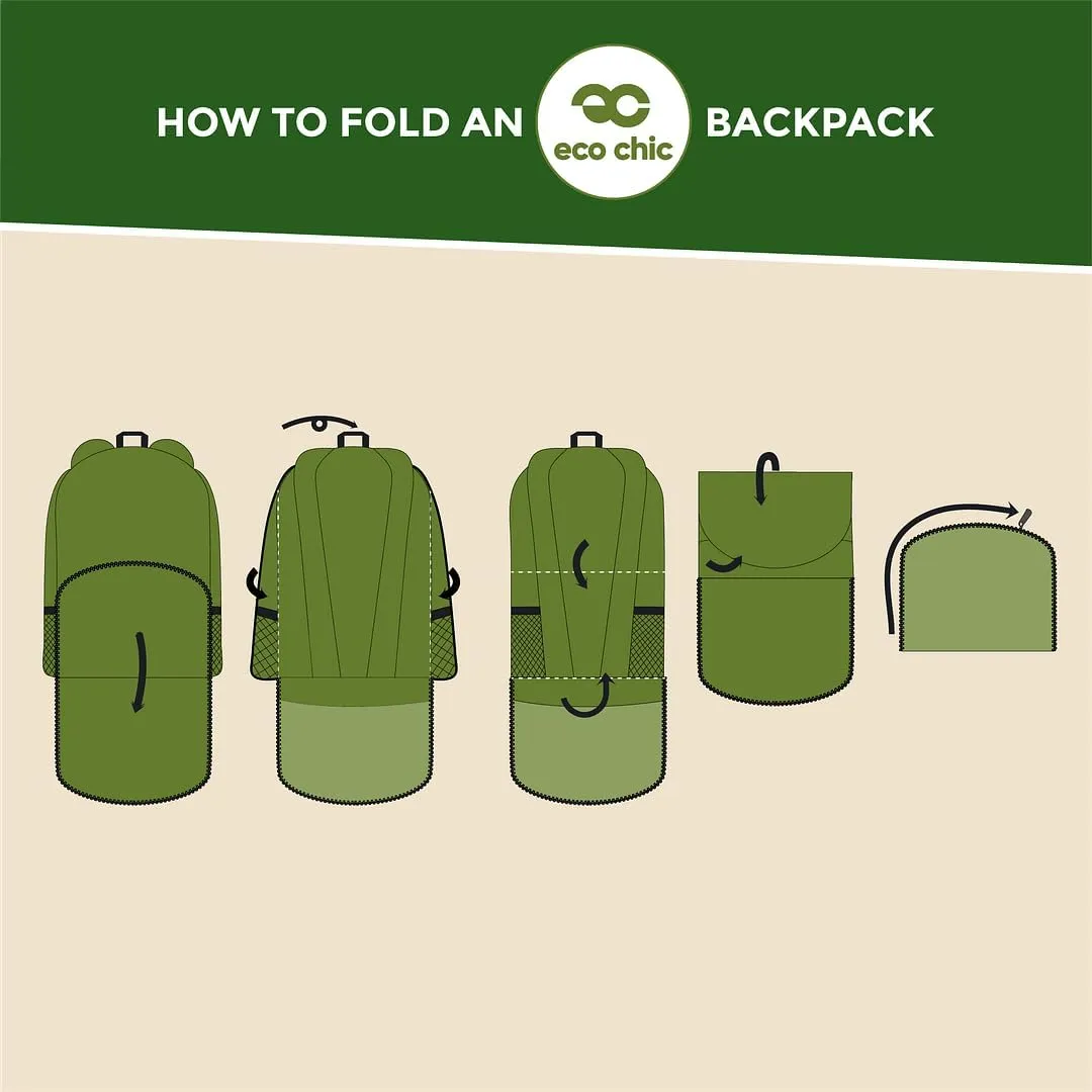 ECO CHIC Hiking Lightweight Packable Backpack - Foldable Daypack for Travel & Hiking & Outdoor Adventures - Waterproof Backpack from Recycled Materials (Blue Tits Lilac)