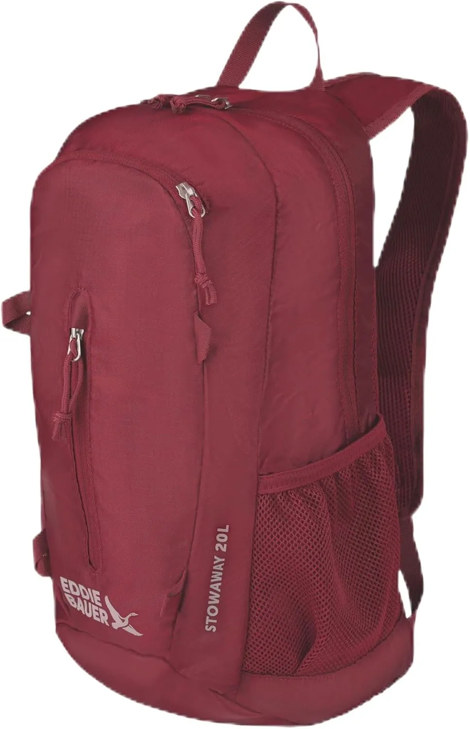 Eddie Bauer Stowaway Packable Backpack-Made from Ripstop Polyester, Black Cherry, 20L