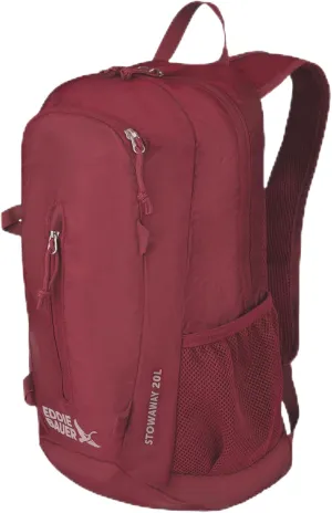 Eddie Bauer Stowaway Packable Backpack-Made from Ripstop Polyester, Black Cherry, 20L
