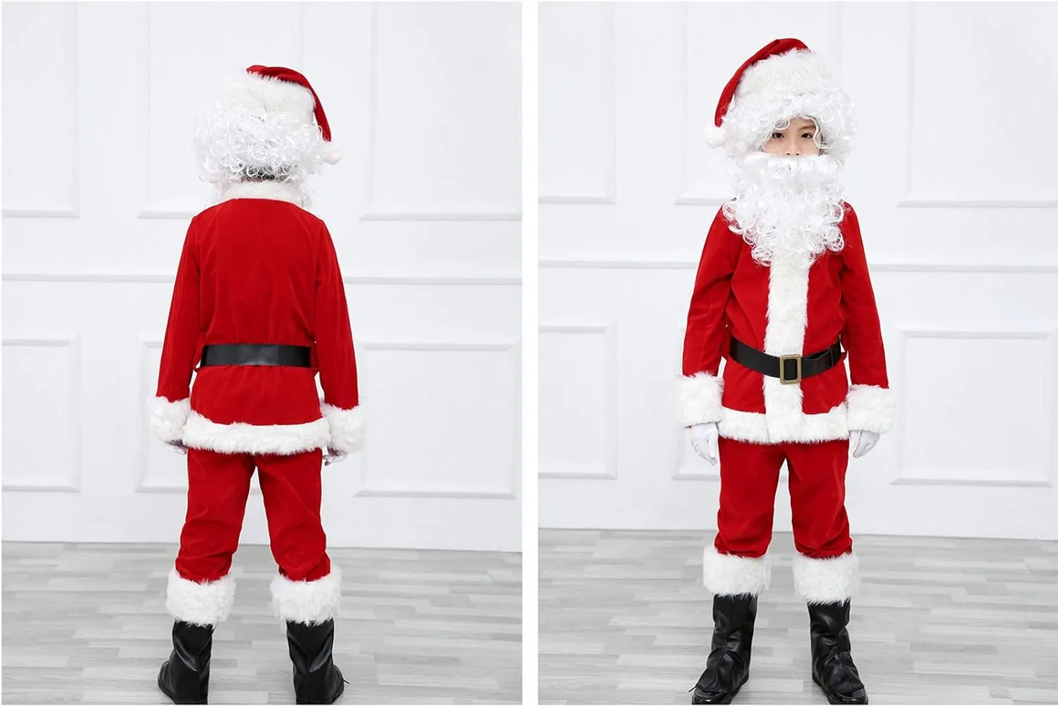 ELFJOY Children's Santa Suit Kids Christmas Halloween Costume Cosplay Set of 11 Pcs