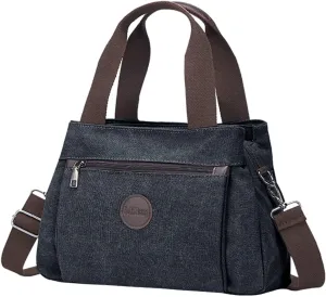 Emprier Women's Vintage Canvas Hobo Handbags Work Shoulder Crossbody Bag Tote Purses Multi-pocket Handbags