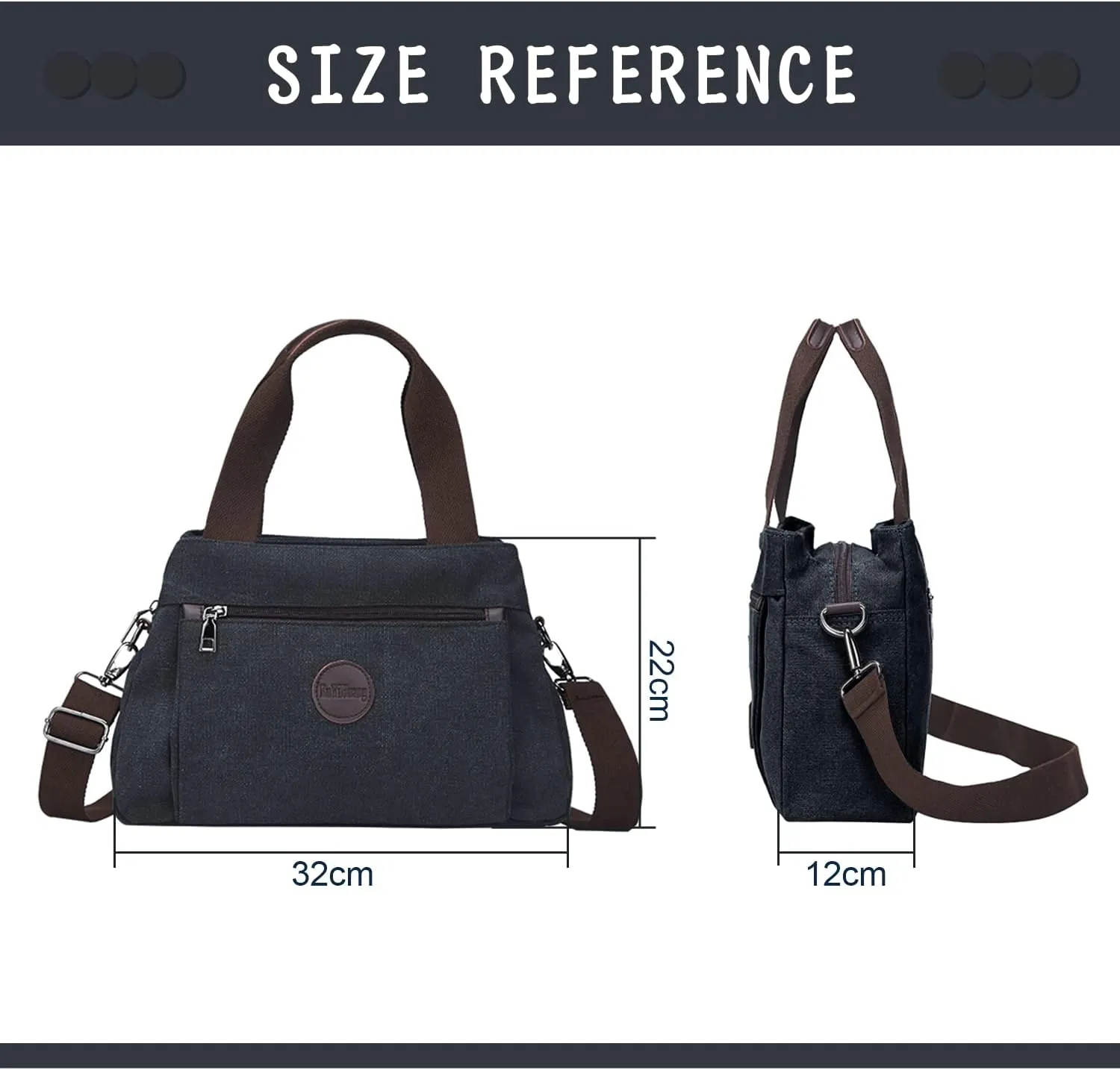 Emprier Women's Vintage Canvas Hobo Handbags Work Shoulder Crossbody Bag Tote Purses Multi-pocket Handbags