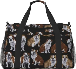 English Bulldogs print Personal Item Bag Large Duffel Bag Travel Bag Weekender Bag Gym Bag Tote Duffel bag