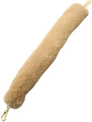EXCEART Bag Strap Faux Fur Bag Handle Strap Replacement Short Handbag Handles Strap Metal Buckle Replacement Tote Band (Khaki)