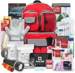 Family Emergency Kit - 2 Person | All-in-one Survival Kit Backpack for Earthquake, Flood, Disaster Relief, Civil Unrest & Outdoor - Survival Bag & Emergency Preparedness Kit for Families