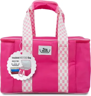Fancy Panz Insulated Carrier, Casserole Carrier Bag for Hot or Cold Food, Casserole Tray Insulated Bag, Holds 2, Pink
