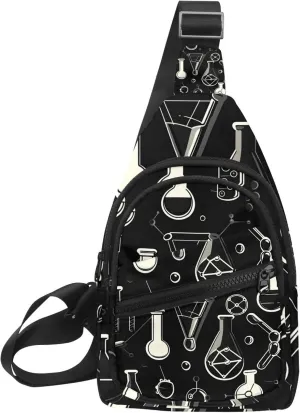 Fanny Pack Cross Body Bag for Outdoors Hiking Traveling, _chemical and scientific pattern (2)