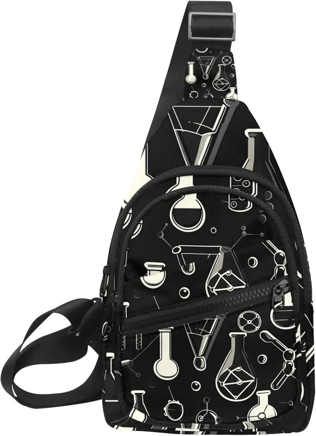 Fanny Pack Cross Body Bag for Outdoors Hiking Traveling, _chemical and scientific pattern (2)