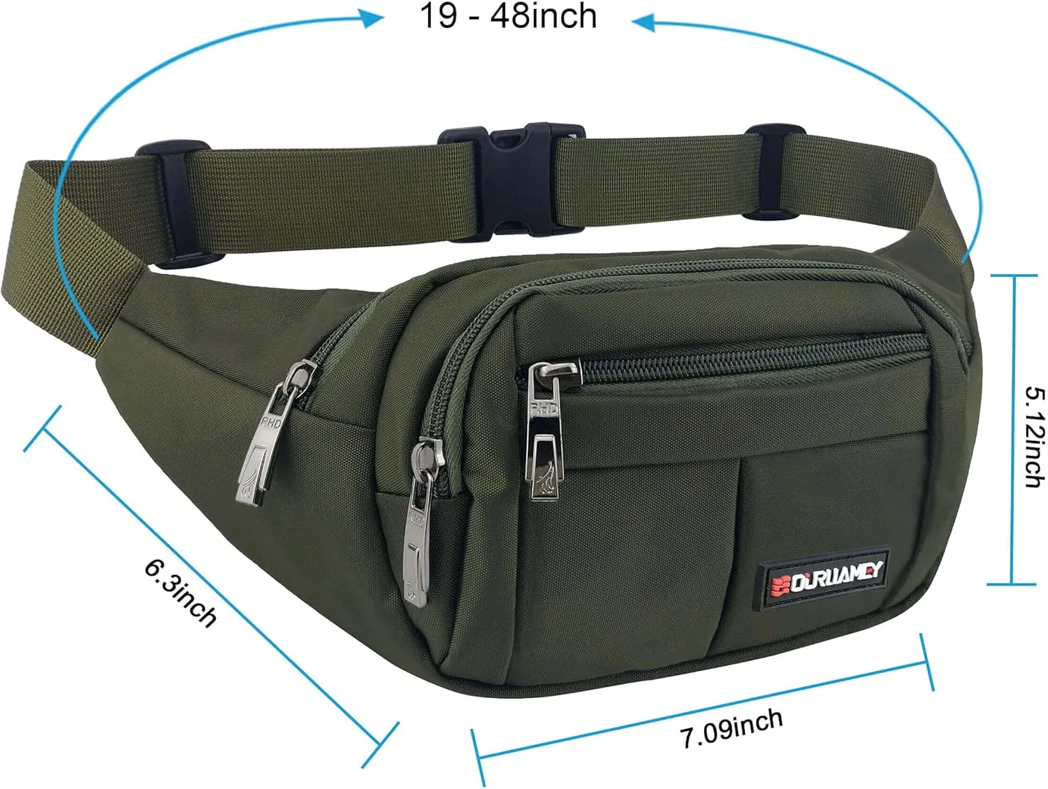 Fanny Pack for Men Fanny Packs for Women Fashionable Waist Bag for Hiking Running Traveling Plus Size Adjustable