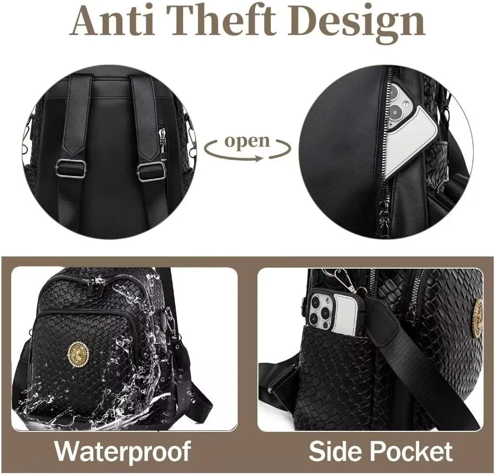 Fashion Backpack Purse for Women Waterproof Large Leather Anti-theft Travel Hiking Backpack Shoulder Bag Handbag
