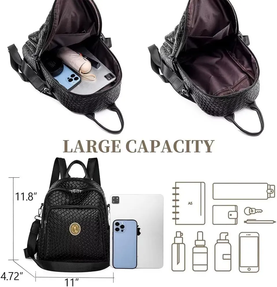 Fashion Backpack Purse for Women Waterproof Large Leather Anti-theft Travel Hiking Backpack Shoulder Bag Handbag