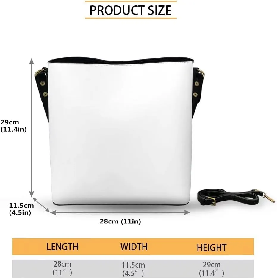 Fashion Ladies Crossbody Handbag Set Shoulder Bag PU Leather Car Key Holder Bag 2 Pieces Bucket Bag for Women