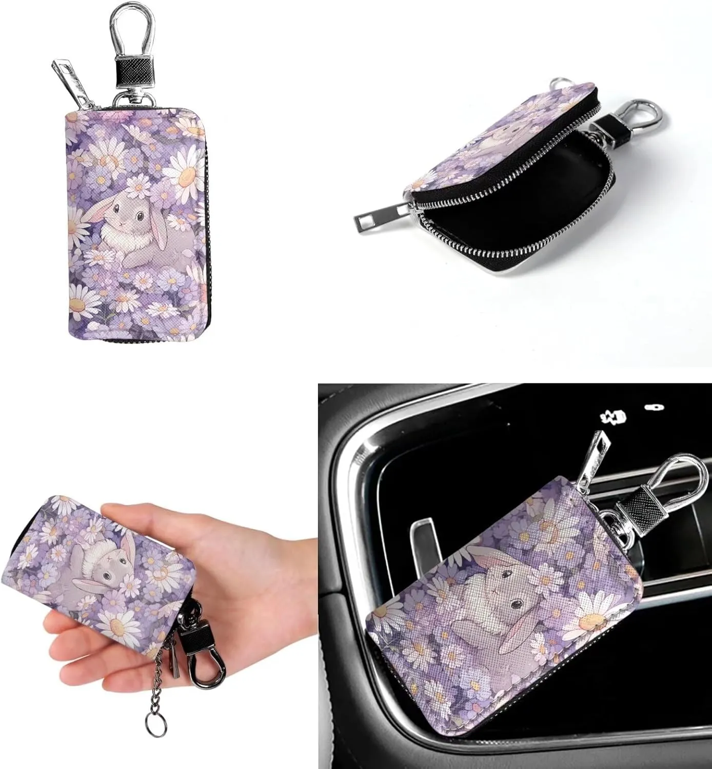 Fashion Ladies Crossbody Handbag Set Shoulder Bag PU Leather Car Key Holder Bag 2 Pieces Bucket Bag for Women