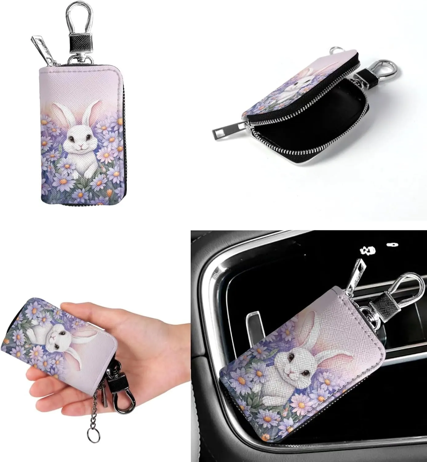 Fashion Ladies Crossbody Handbag Set Shoulder Bag PU Leather Car Key Holder Bag 2 Pieces Bucket Bag for Women