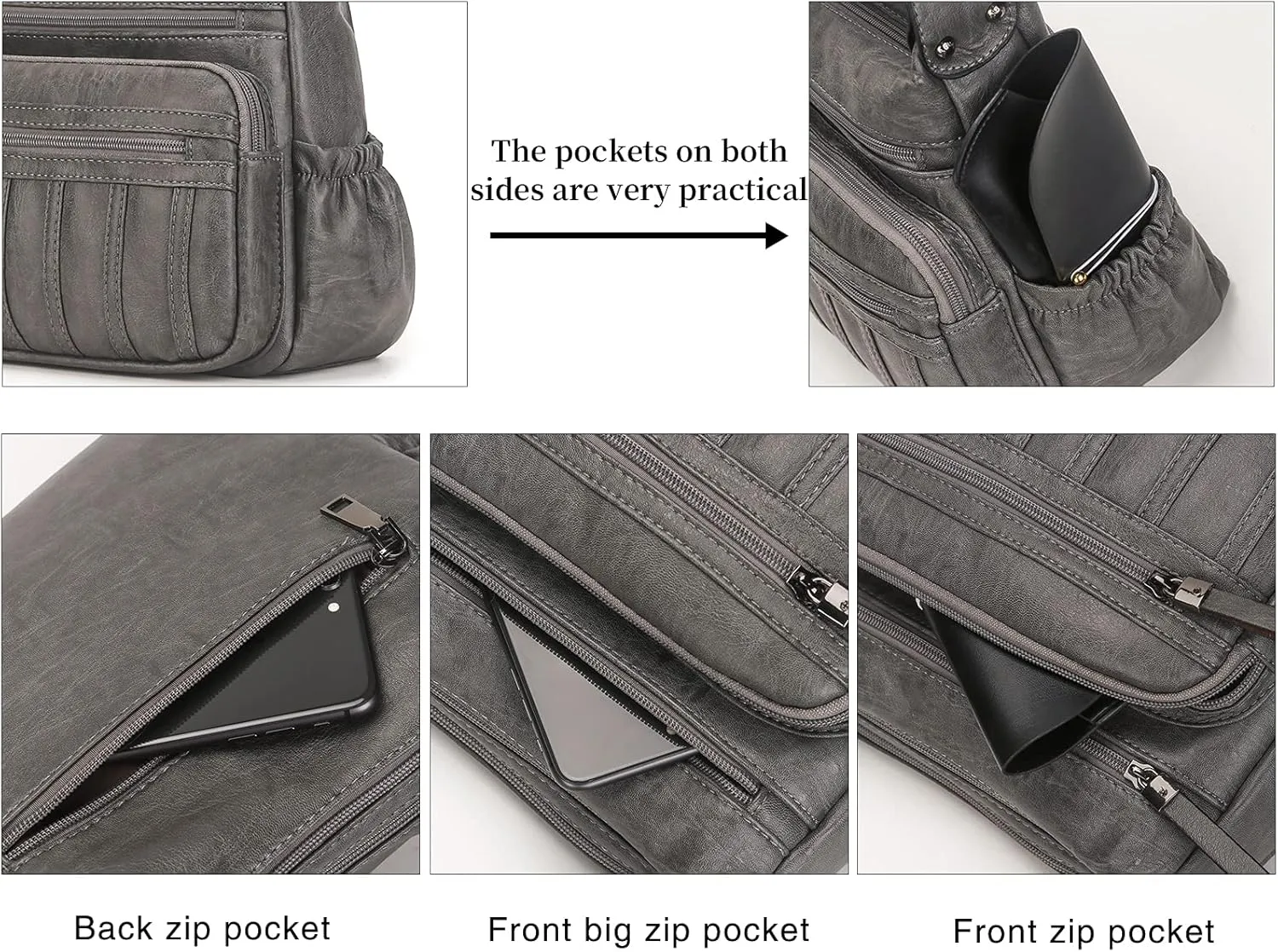 Fashion PU Leather Crossbody Bag For Women Shoulder Bag Large Capacity Designer Casual Hobo Tote Bag