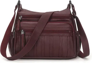Fashion PU Leather Crossbody Bag For Women Shoulder Bag Large Capacity Designer Casual Hobo Tote Bag