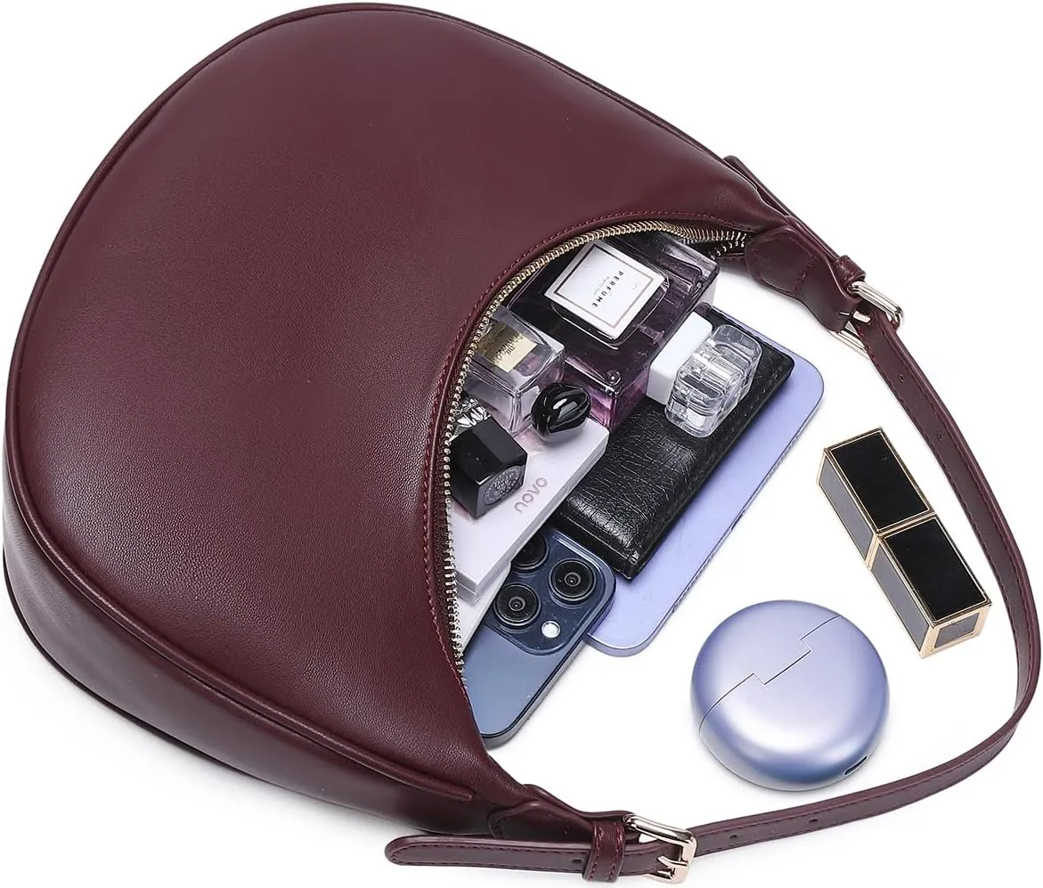 Fashion Small Crescent Underarm Shoulder Bag for Women Trendy Purse Hobo Handbags Clutch Crossbody Bag