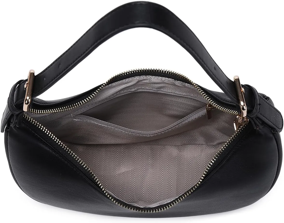Fashion Small Crescent Underarm Shoulder Bag for Women Trendy Purse Hobo Handbags Clutch Crossbody Bag