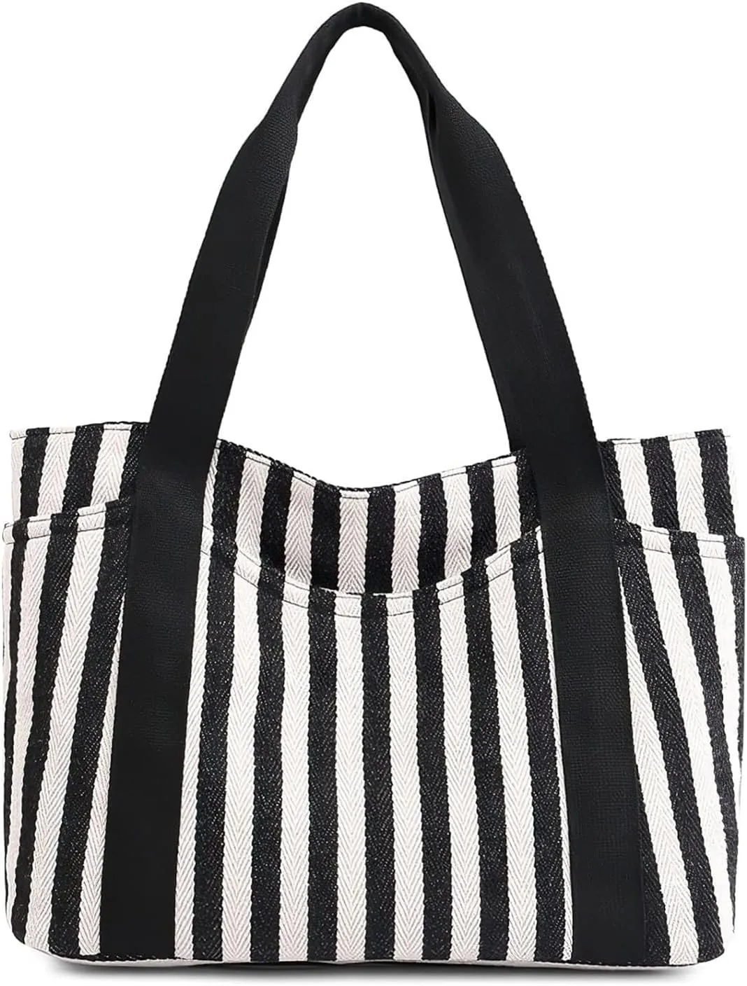 Fashion Striped Women Handbag Large Ladies Canvas Shoulder Bag