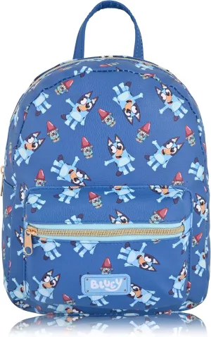 Fast Forward Bluey Backpack - Unisex Mini Backpack for Boys & Girls | Cute PU Leather, 10" Bluey Bag
