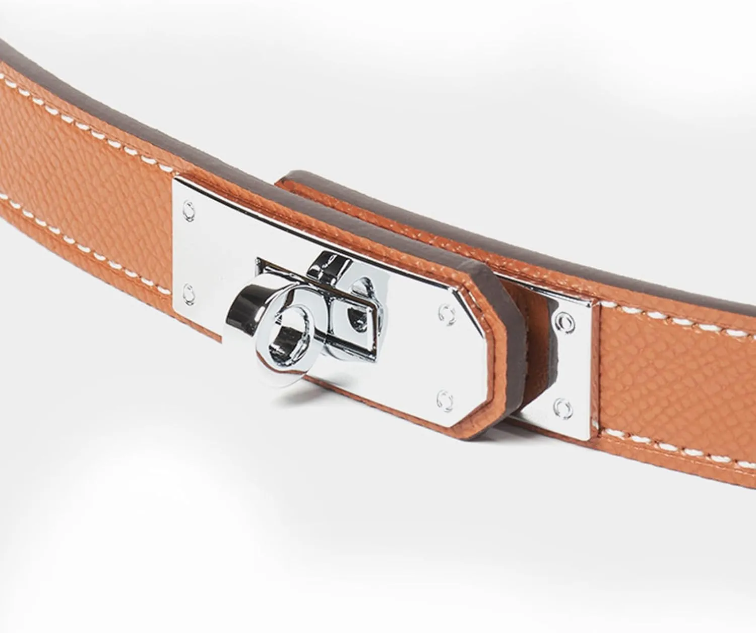 FENLDY Adjustable Thin Belts For Womens Skinny Belts For Dresses Womens Solid Color Alloy Turn Lock Belts For Jeans