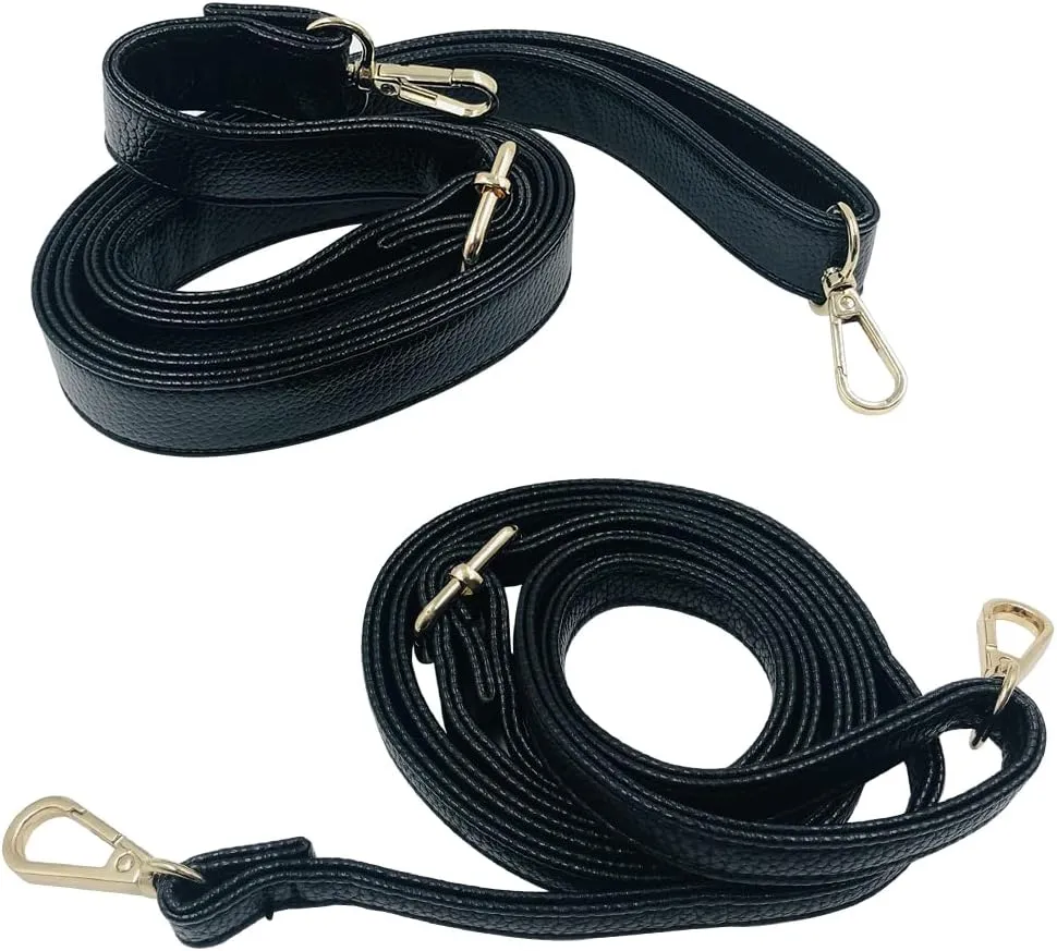 findTop 2 Pack Adjustable Purse Strap Replacement Leather Handbag Shoulder Strap Replacement with Metal Swivel Buckles,Length 34-59inch, Wide 0.47inch,1inch