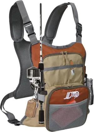 Fishing Sling Tackle Bag, Lightweight Fishing Backpack, Fishing Backpack Holds 4 Tackle/Fly Boxes, Fishing Accessories for Men (Orange   Gray)