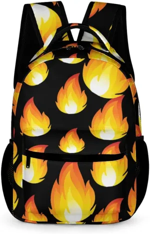 Flaming Fire Cute Backpack Travel Bag Small Back Packs Funny Print Mini Daypack