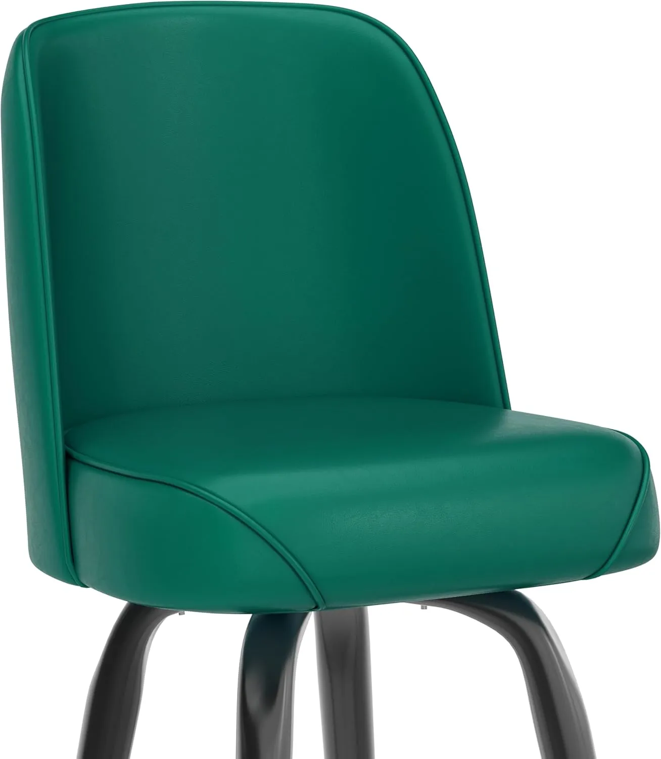 Flash Furniture James Commercial Grade Metal Barstool with Swivel Bucket Seat, Vinyl Upholstered Seat, Tubular Footrest, Set of 2, Green